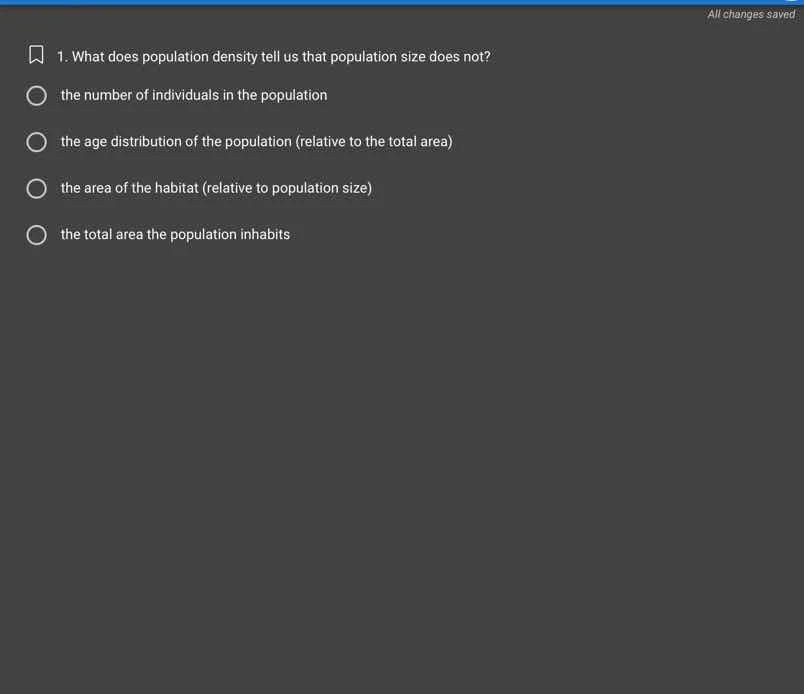 1. what does population density tell us that population size does not? …