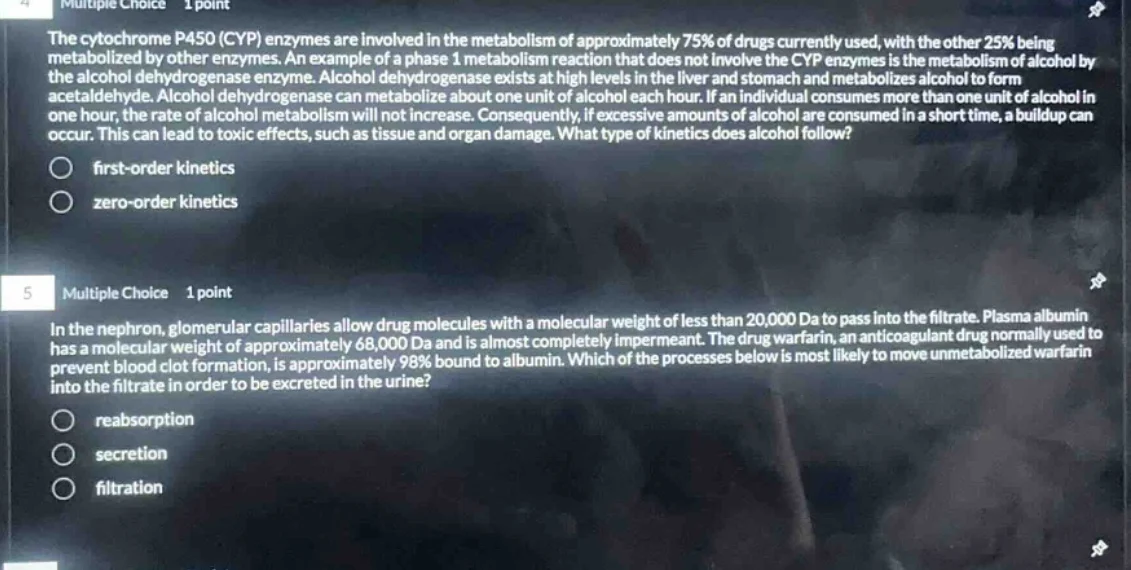 4 multiple choice 1 point the cytochrome p450 (cyp) enzymes are involve…