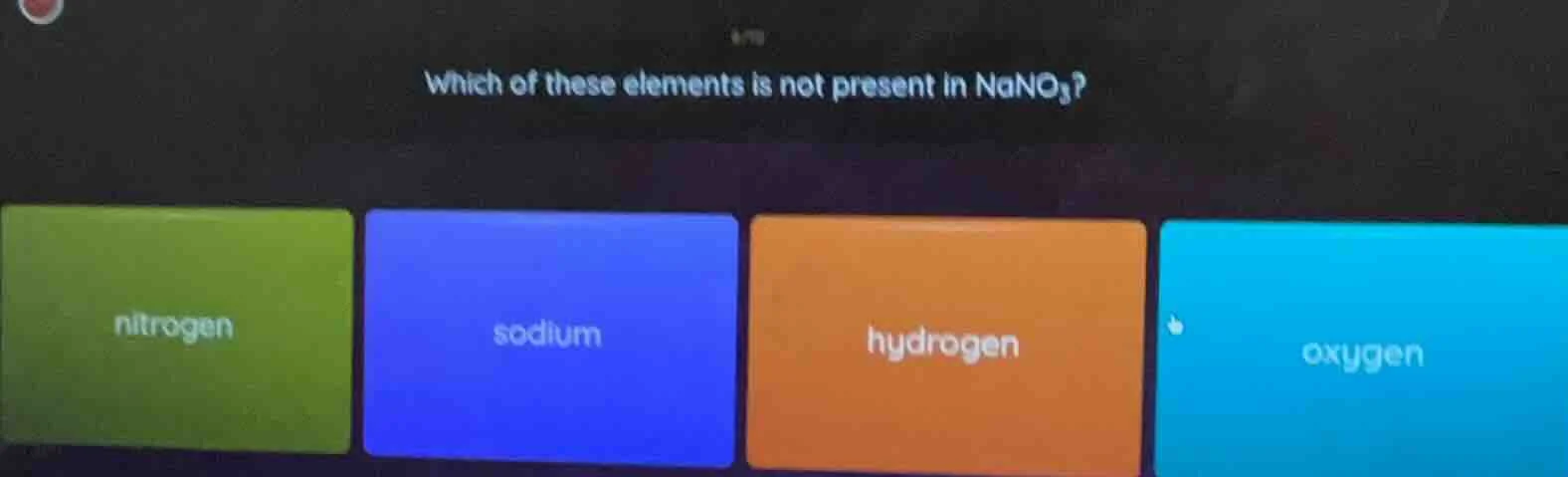 which of these elements is not present in $\text{nano}_3$? nitrogen sod…