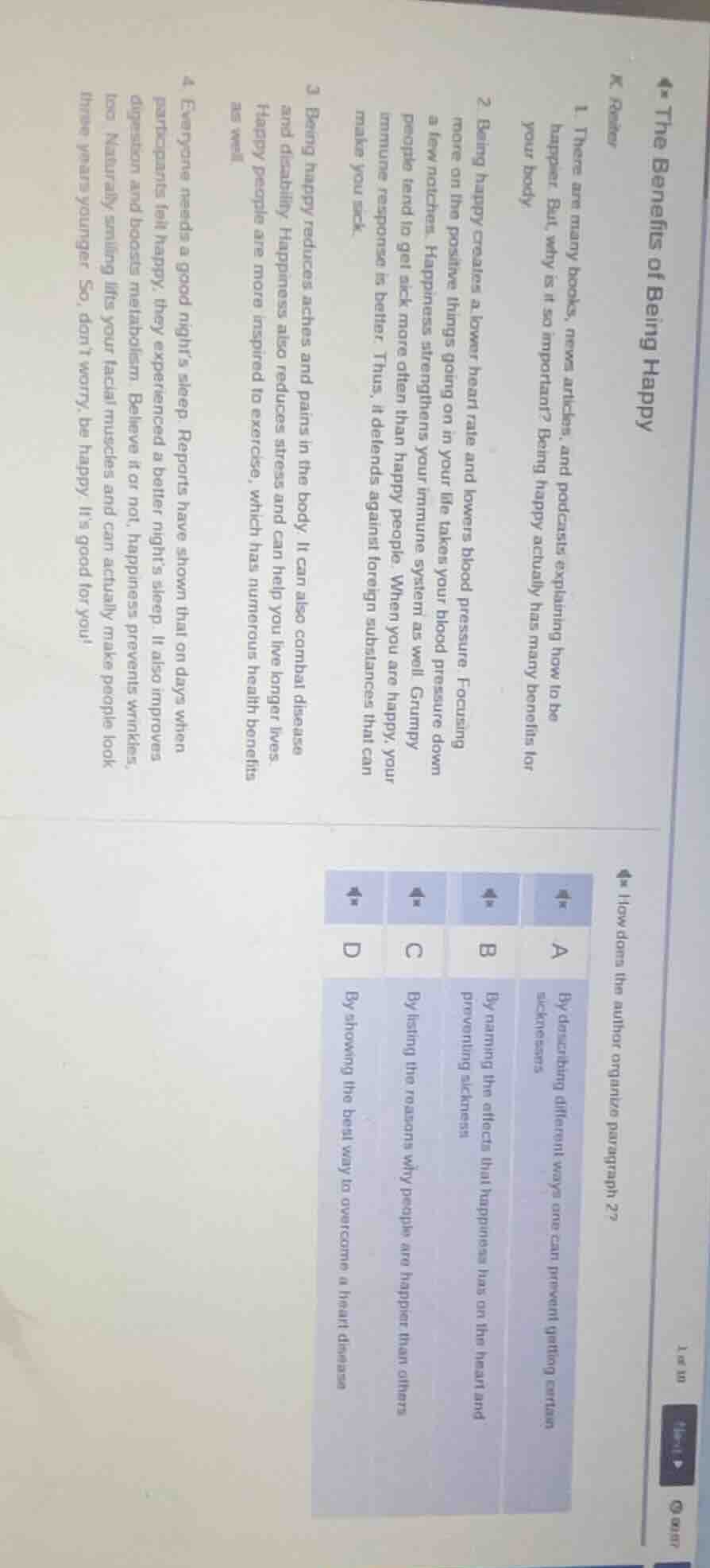 ★ the benefits of being happy k. reiter 1. there are many books, news a…