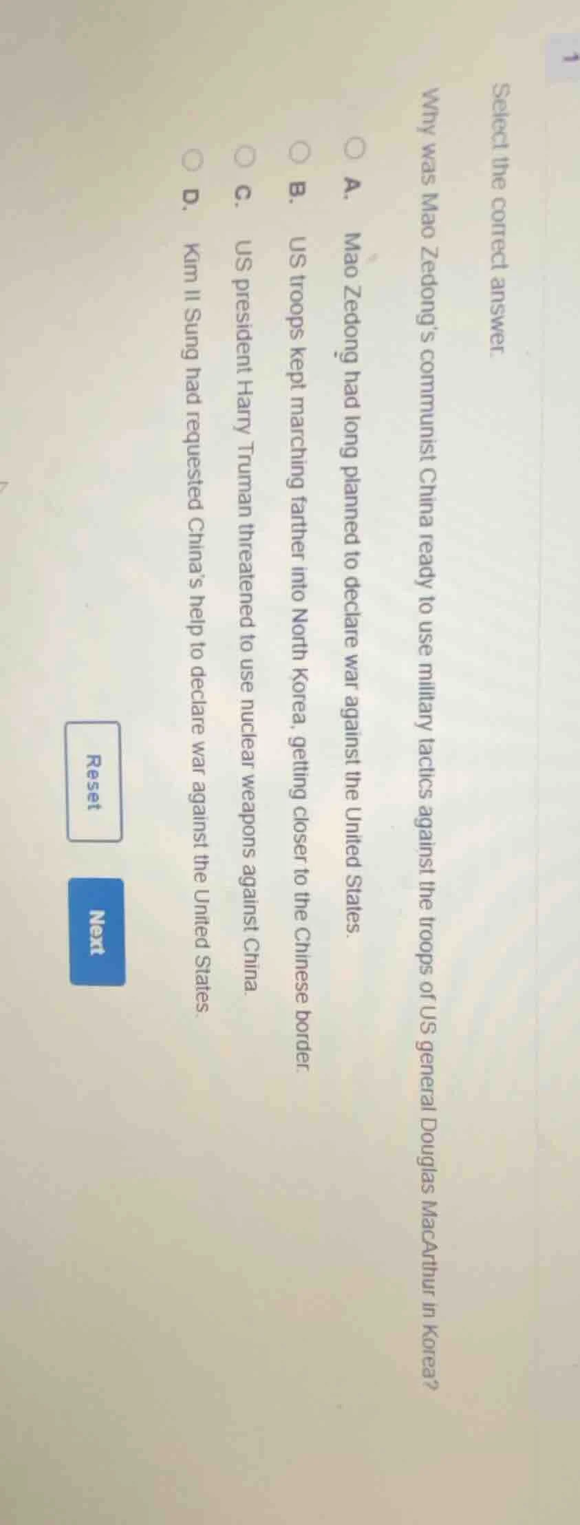 1 select the correct answer. why was mao zedongs communist china ready …