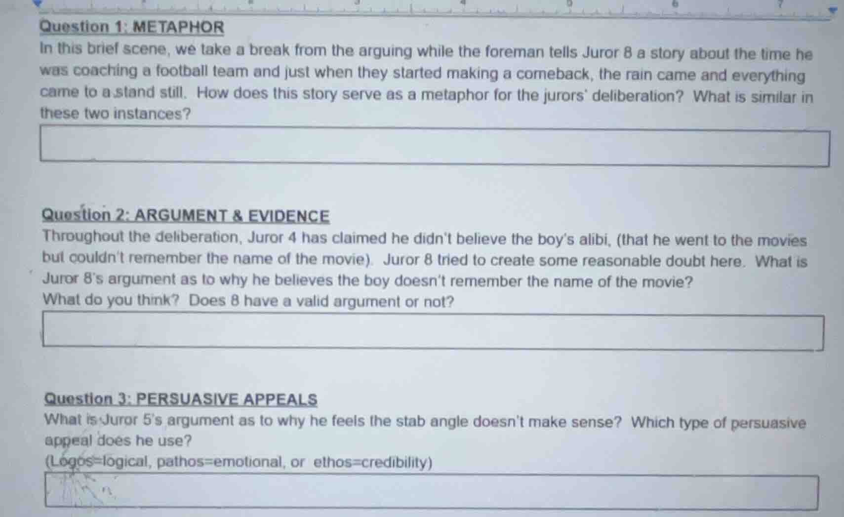 question 1: metaphor in this brief scene, we take a break from the argu…