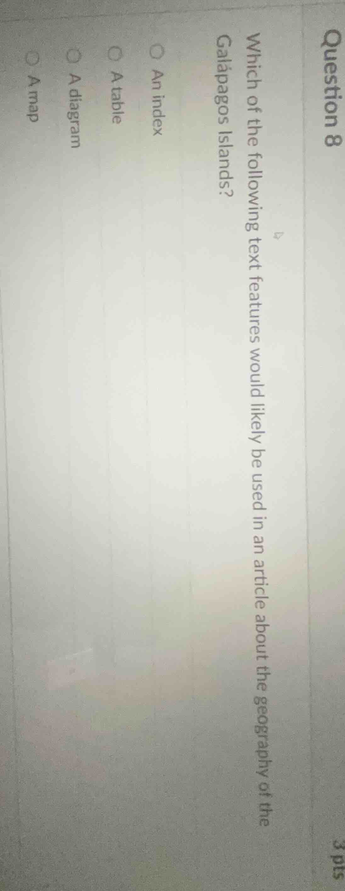 question 8 3 pts which of the following text features would likely be u…