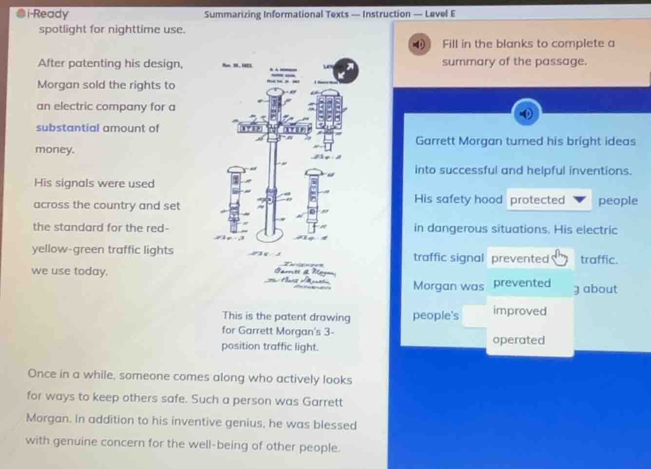 i-ready summarizing informational texts — instruction — level e spotlig…