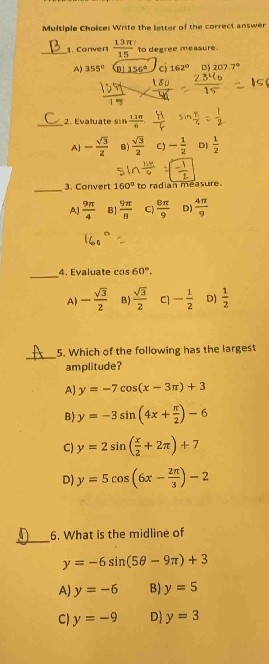 multiple choice: write the letter of the correct answer1. convert $\fra…