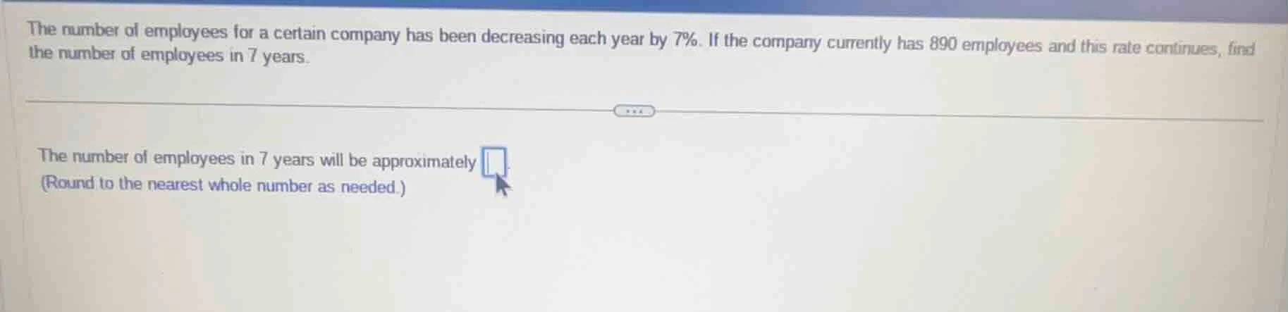 the number of employees for a certain company has been decreasing each …