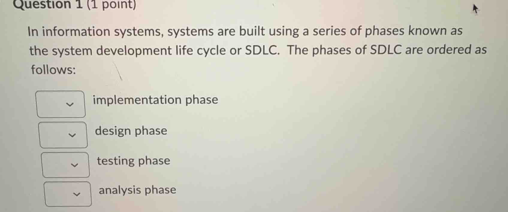 question 1 (1 point) in information systems, systems are built using a …