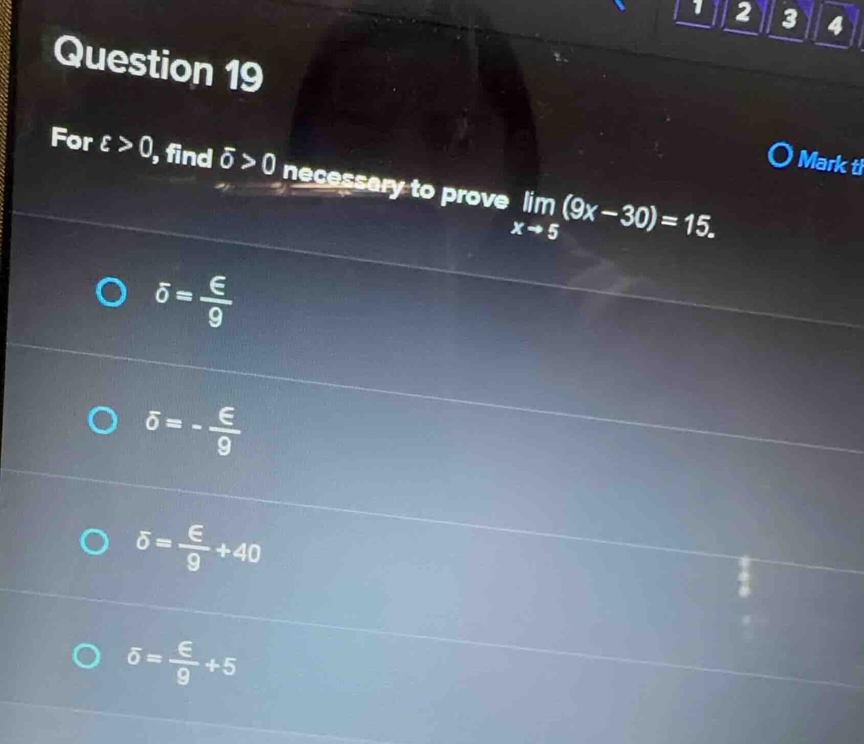 question 19 for $varepsilon > 0$, find $delta > 0$ necessary to prove $…