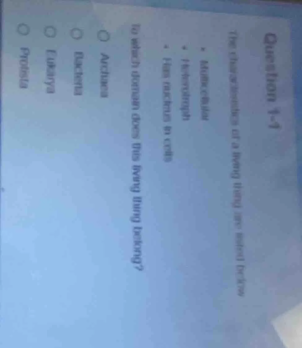 question 1-1the characteristics of a living thing are listed below- uni…