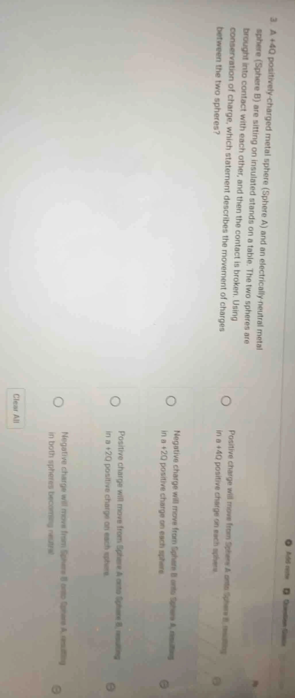 3. a +4q positively-charged metal sphere (sphere a) and an electrically…