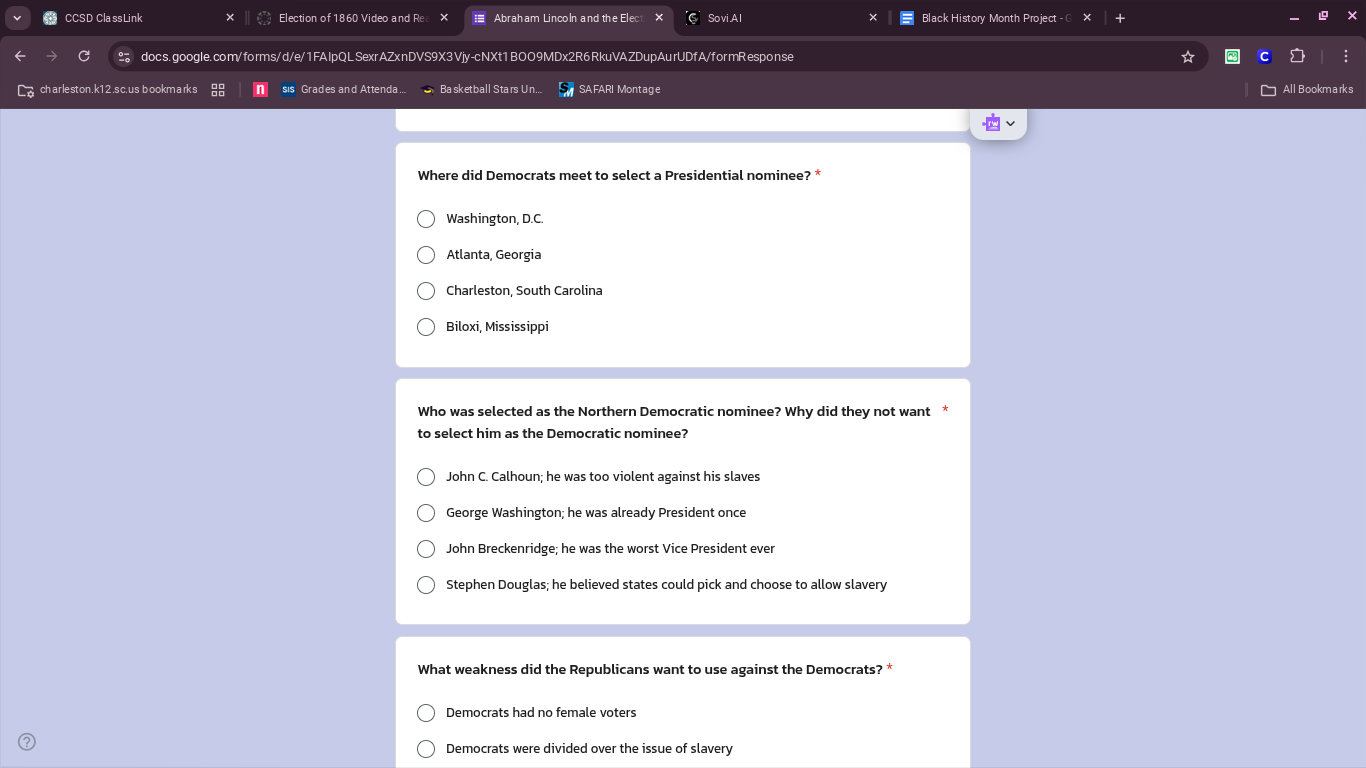 1. where did democrats meet to select a presidential nominee? *washingt…