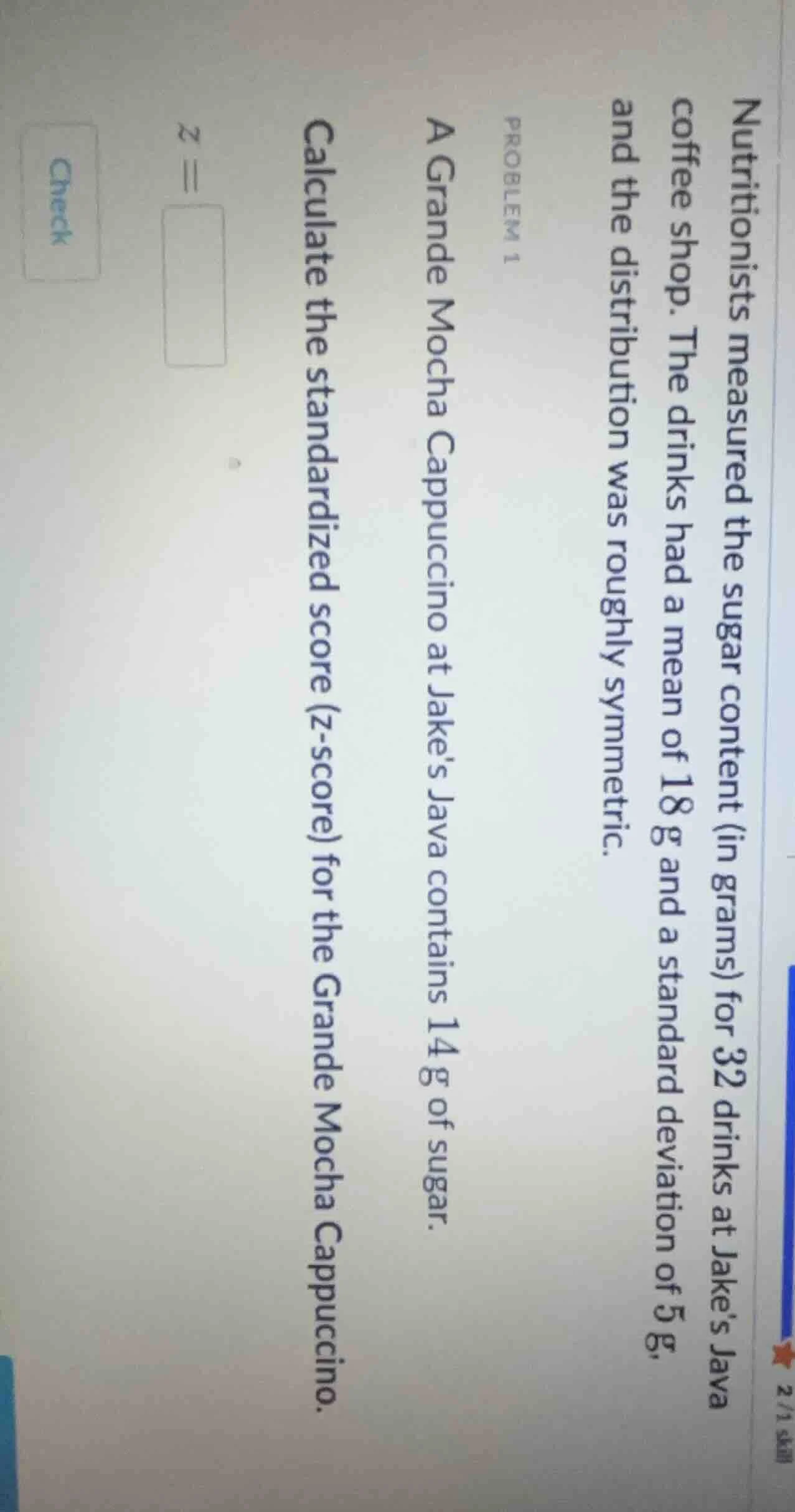 problem 1 nutritionists measured the sugar content (in grams) for 32 dr…