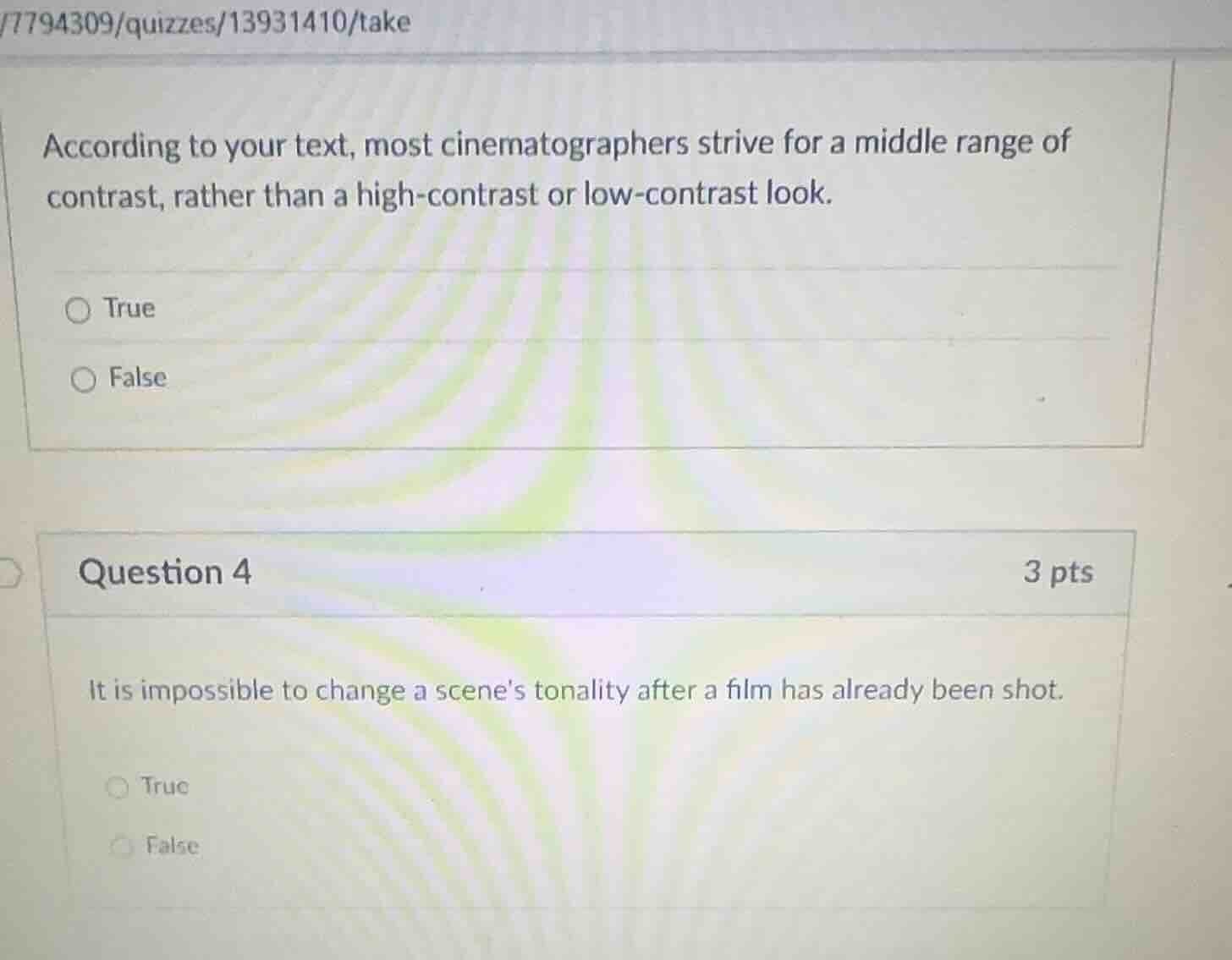 according to your text, most cinematographers strive for a middle range…