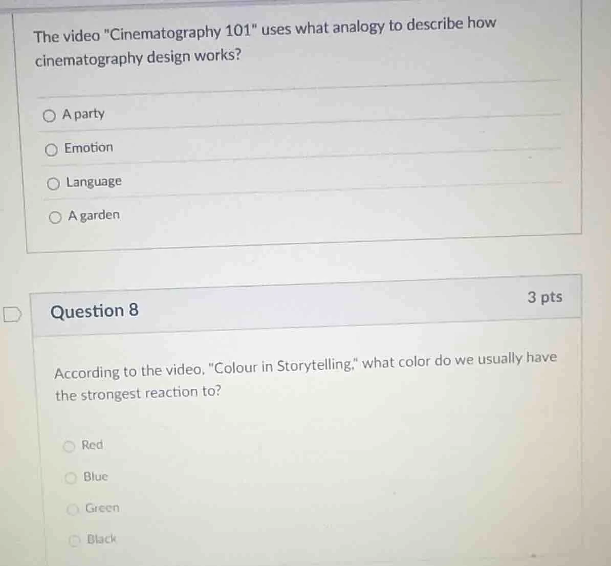 the video \cinematography 101\ uses what analogy to describe how cinema…