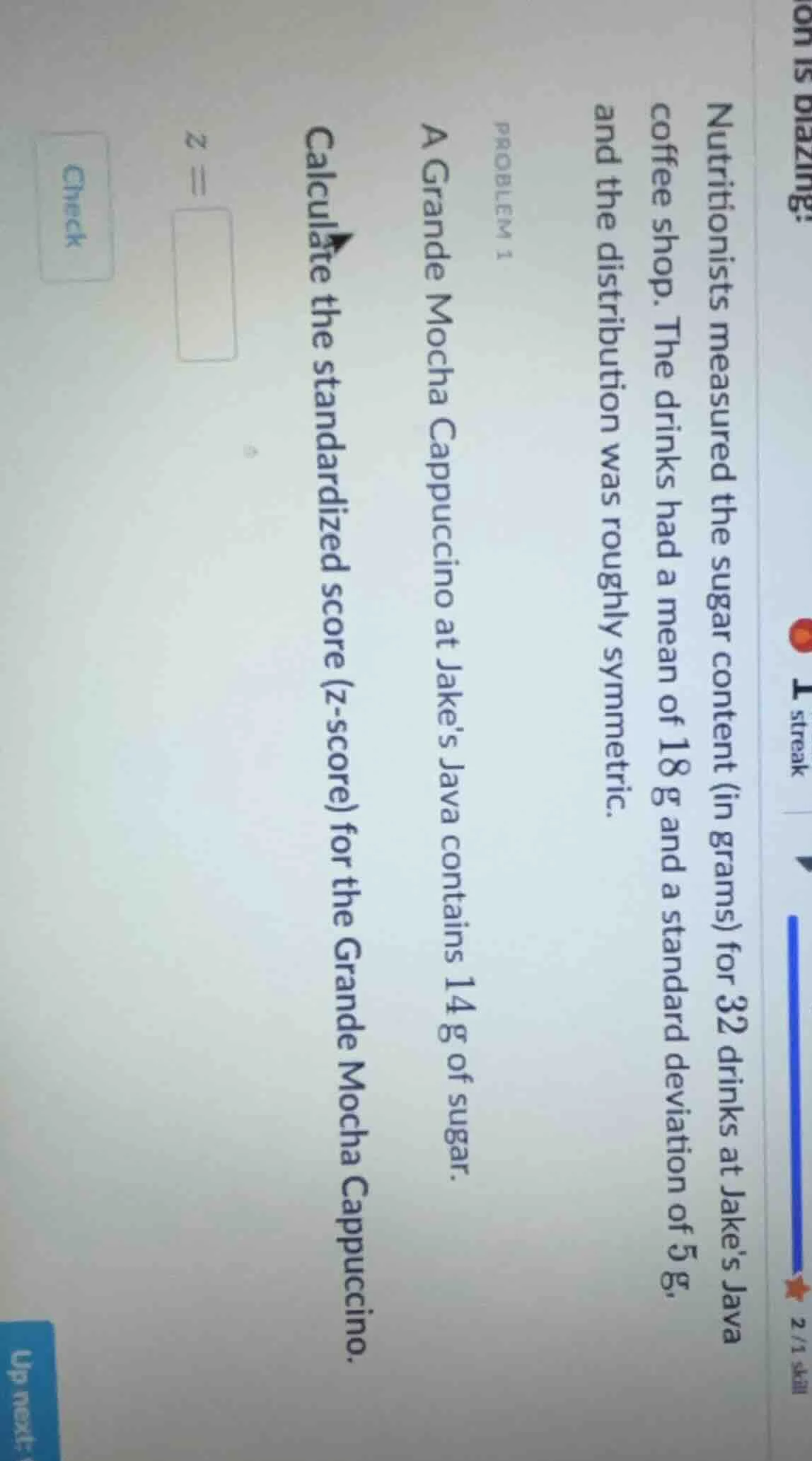 problem 1 nutritionists measured the sugar content (in grams) for 32 dr…