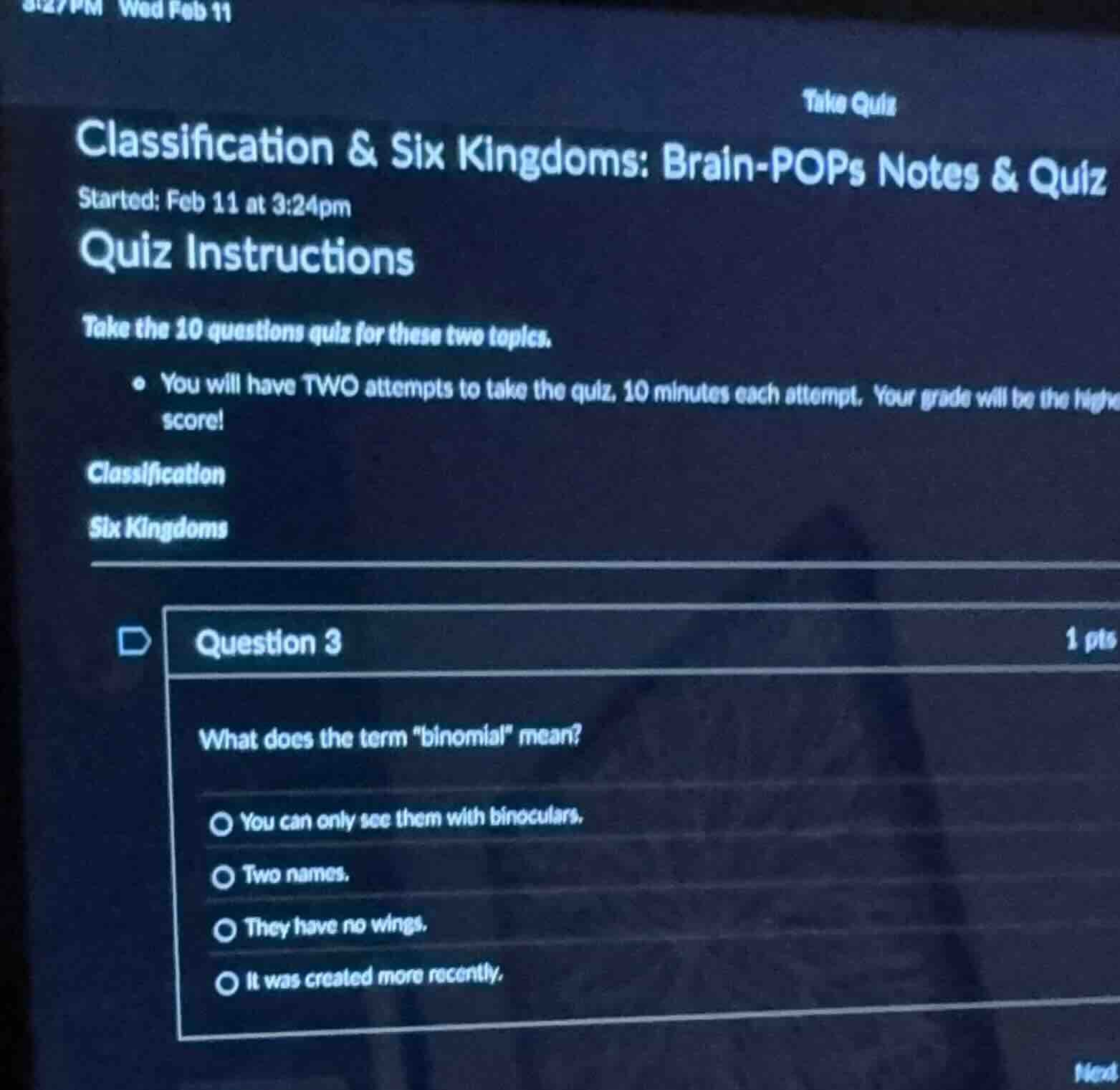 take quiz classification & six kingdoms: brain-pops notes & quiz starte…