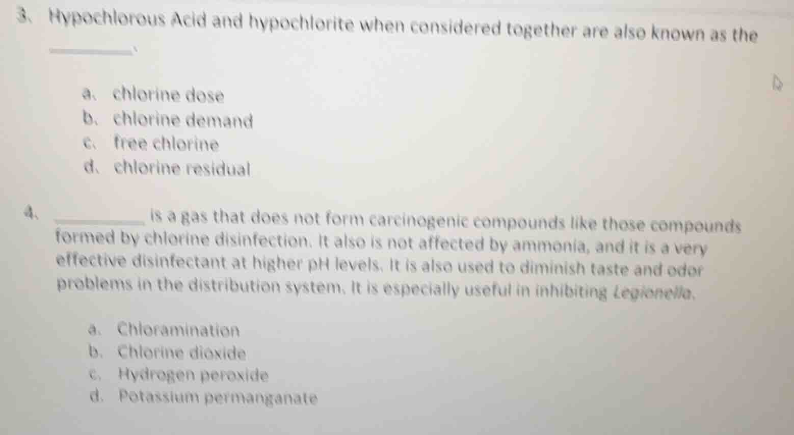 3. hypochlorous acid and hypochlorite when considered together are also…