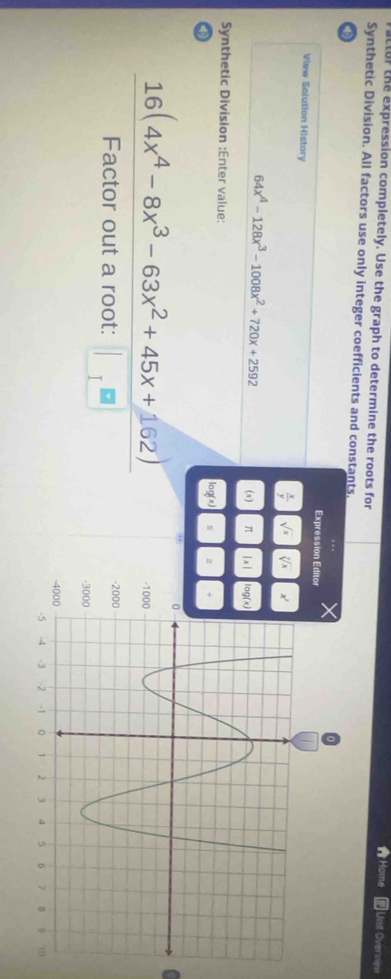 factor the expression completely. use the graph to determine the roots …