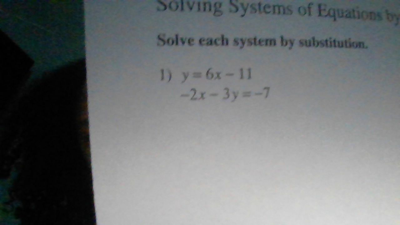 solving systems of equations by solve each system by substitution. 1) $…