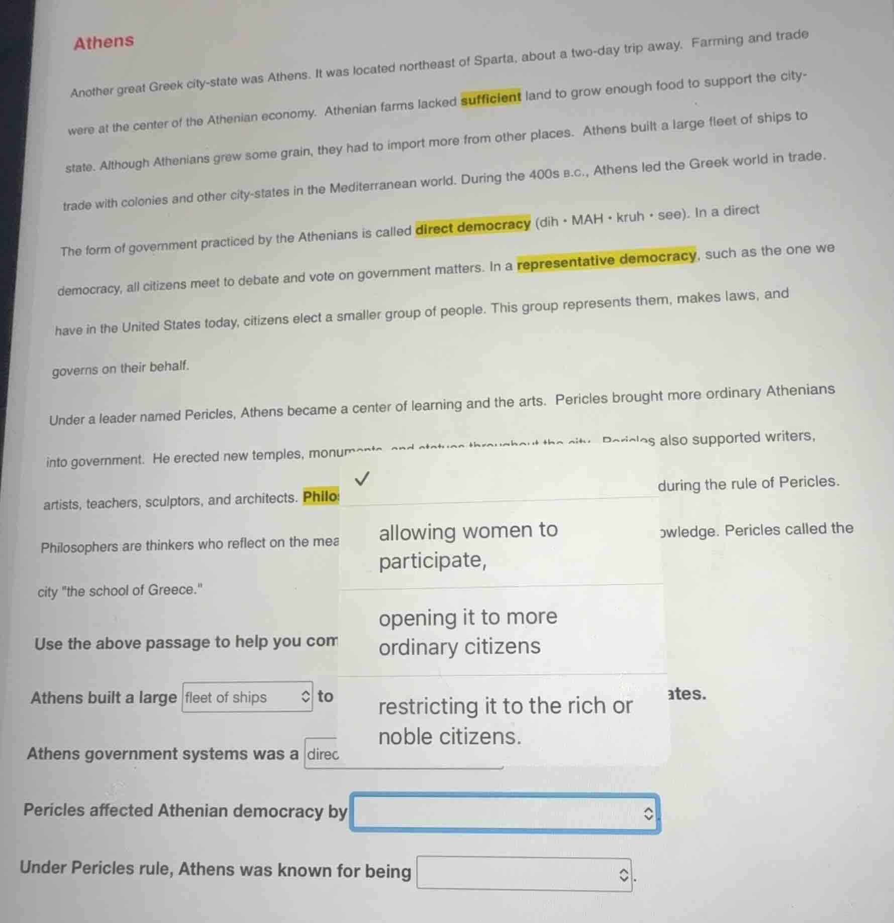 athens another great greek city-state was athens. it was located northe…