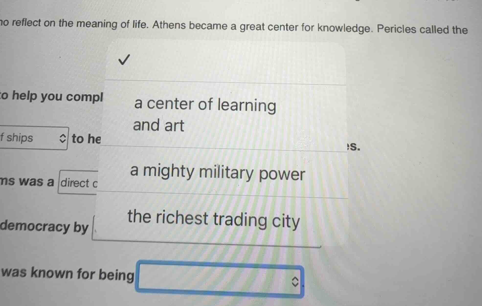 no reflect on the meaning of life. athens became a great center for kno…