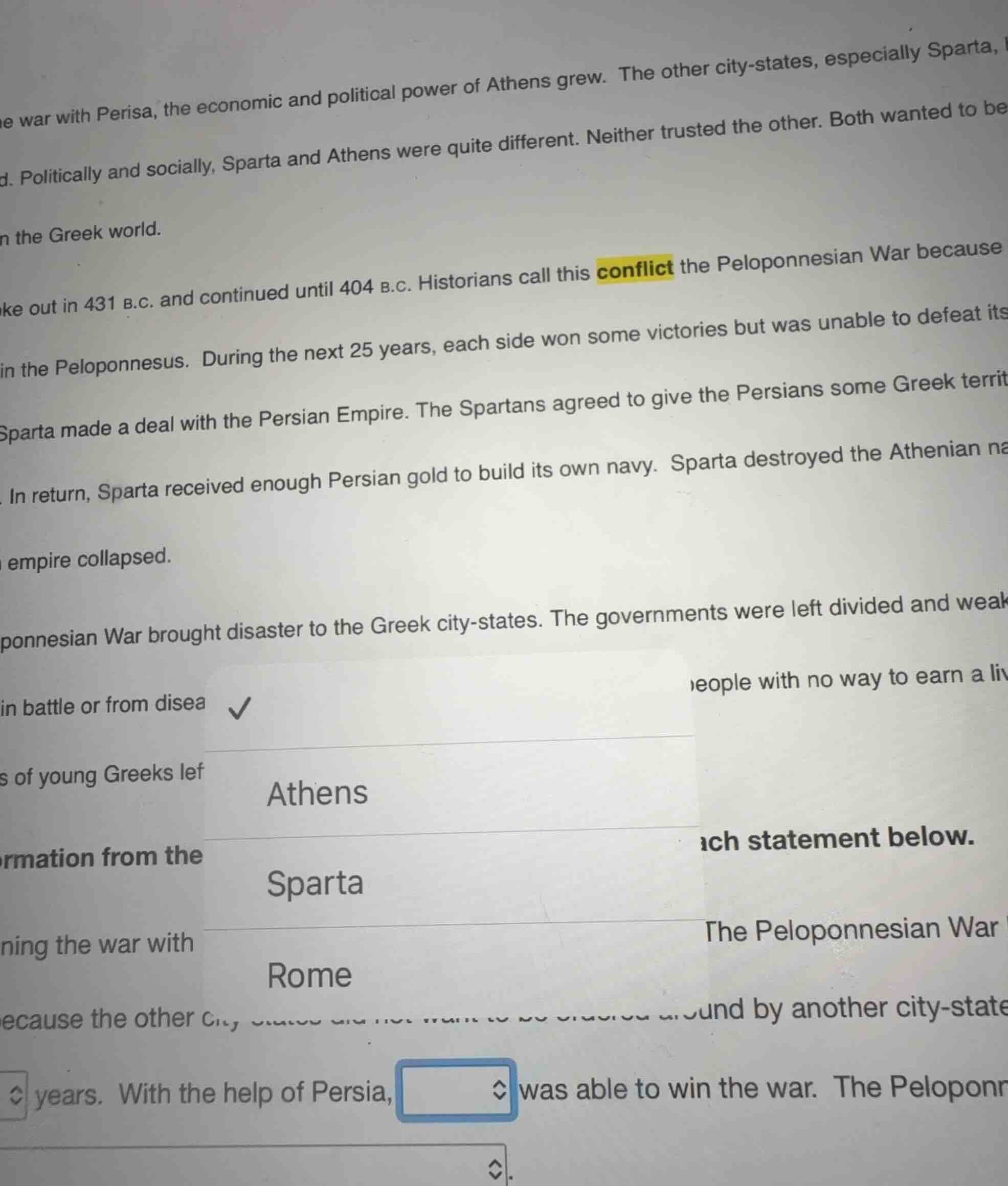 he war with perisa, the economic and political power of athens grew. th…