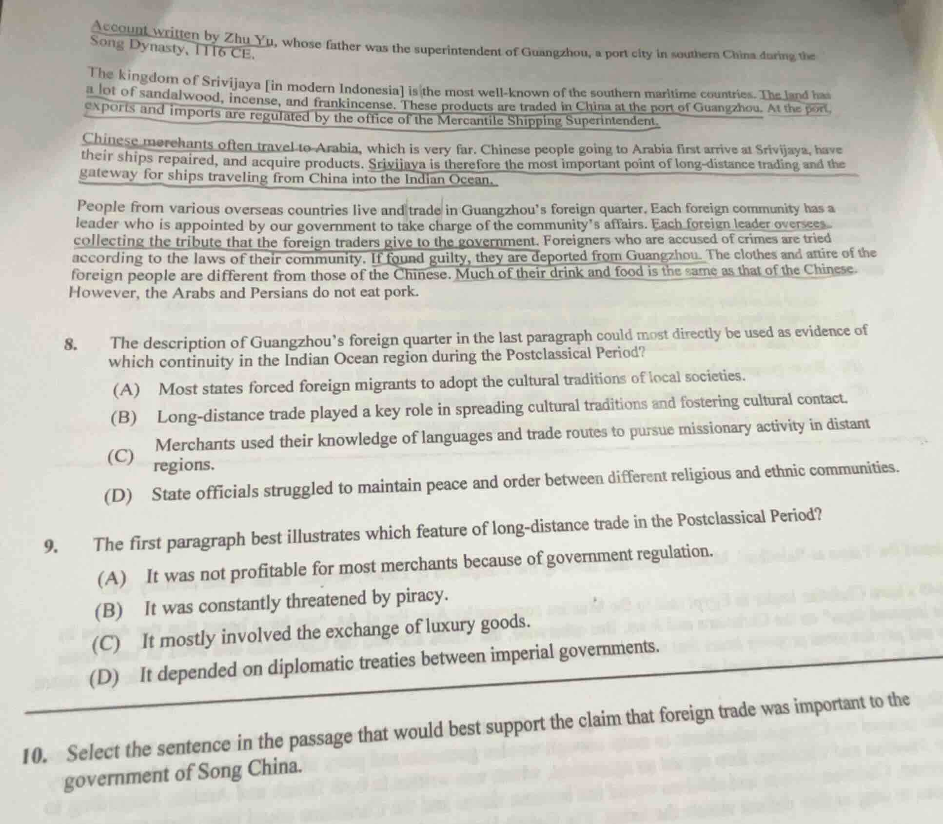 account written by zhu yu, whose father was the superintendent of guang…