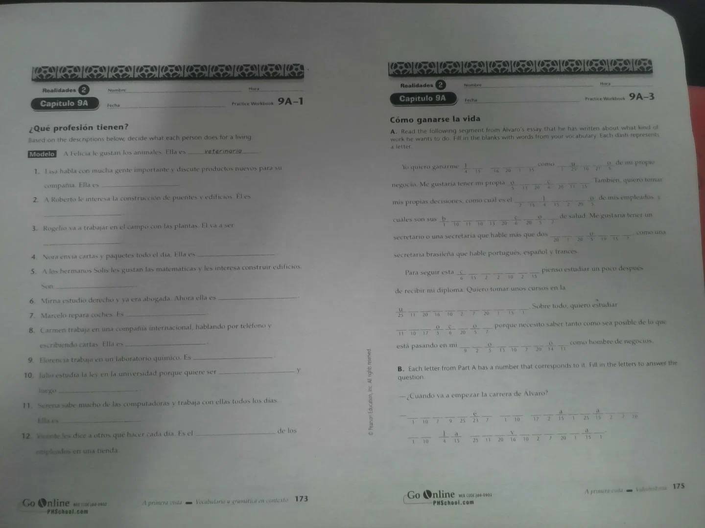 realidades 2 nombre hora capitulo 9a fecha practice workbook 9a-1 ¿qué …