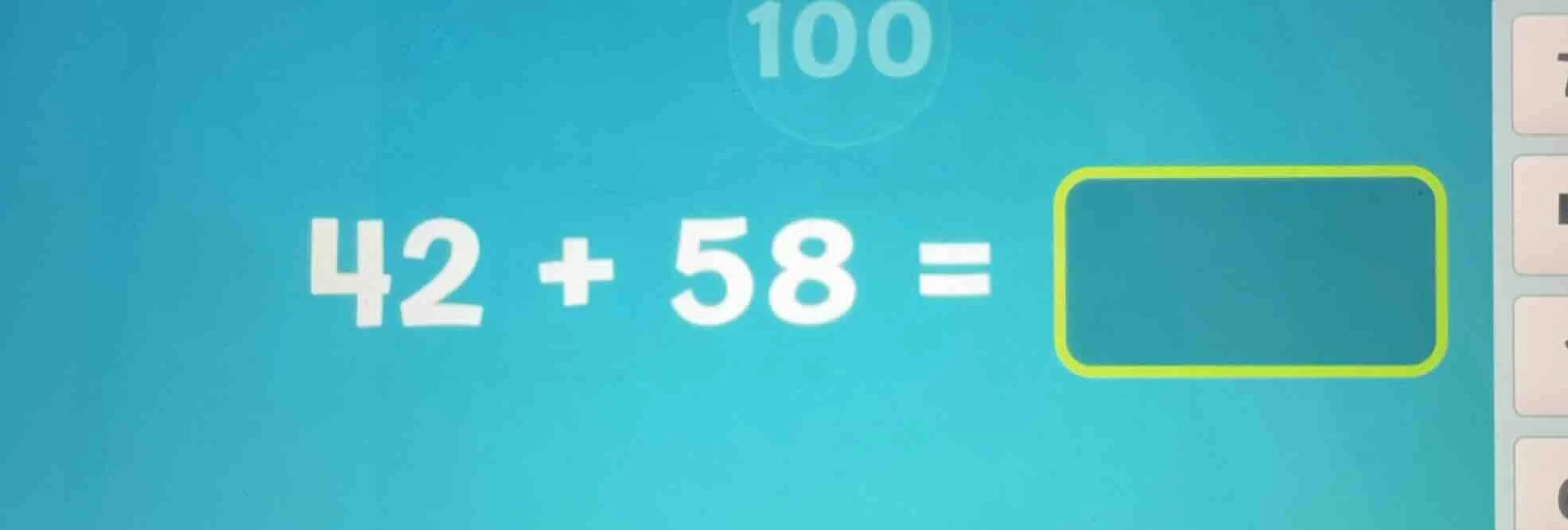 $42 + 58 = \\square$