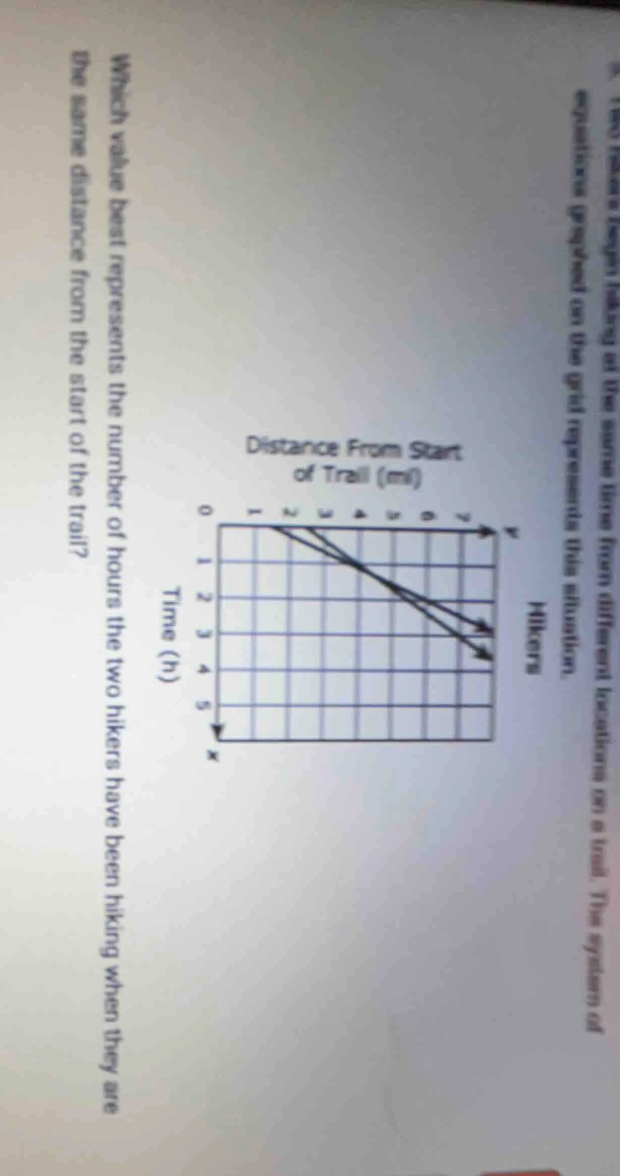 two hikers begin hiking at the same time from different locations on a …