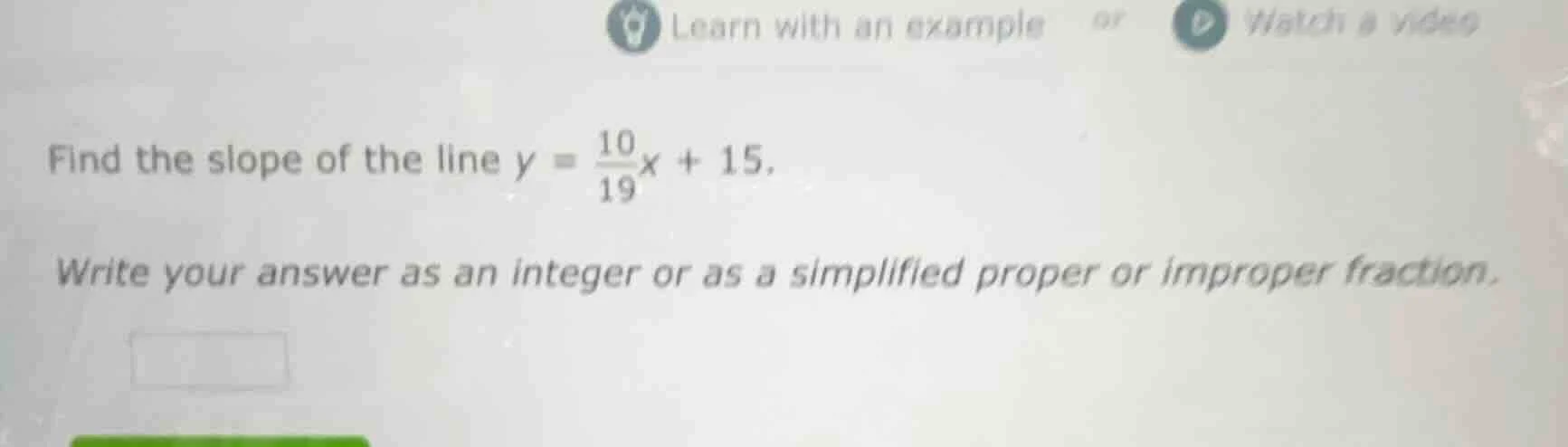 learn with an example or watch a video find the slope of the line $y = …