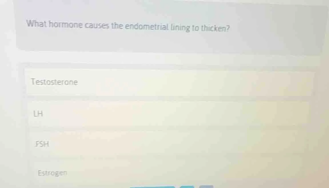 what hormone causes the endometrial lining to thicken? testosterone lh …