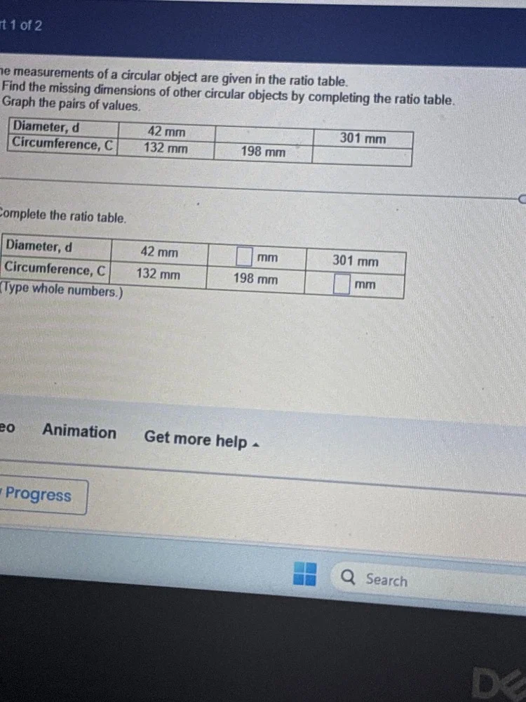 rt 1 of 2 e measurements of a circular object are given in the ratio ta…
