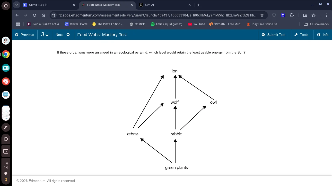 food webs: mastery test if these organisms were arranged in an ecologic…