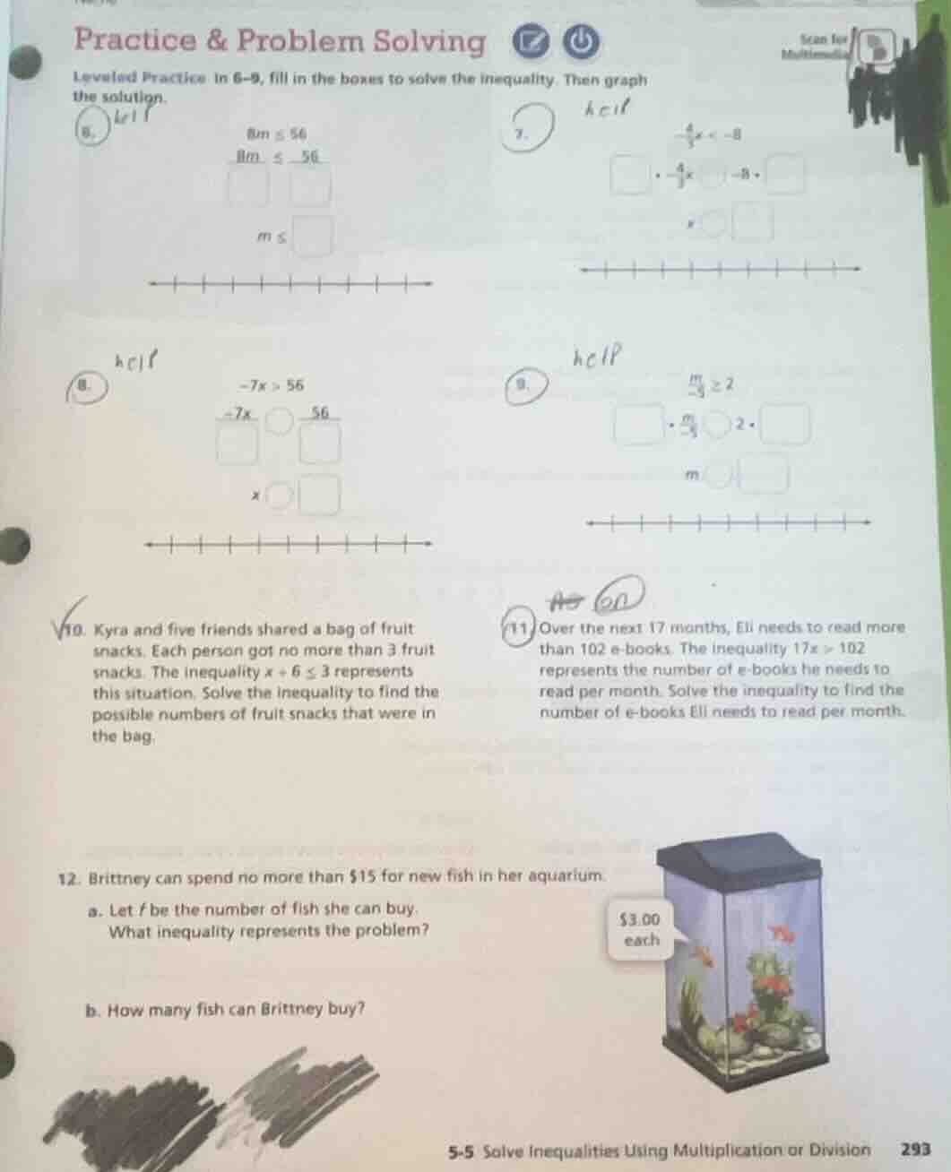 practice & problem solving leveled practice in 6-9, fill in the boxes t…