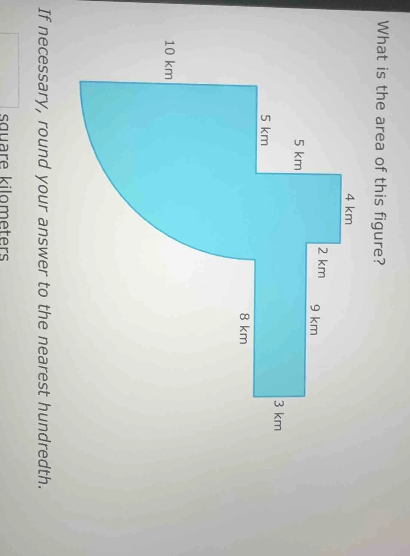 what is the area of this figure? if necessary, round your answer to the…