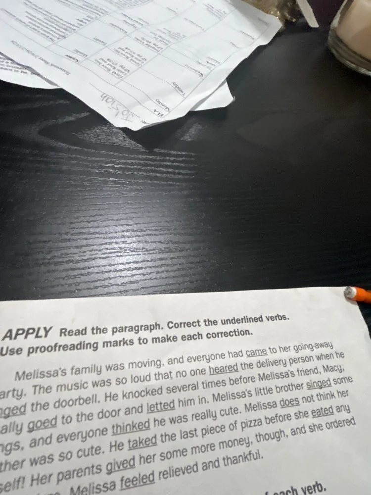 apply read the paragraph. correct the underlined verbs. use proofreadin…