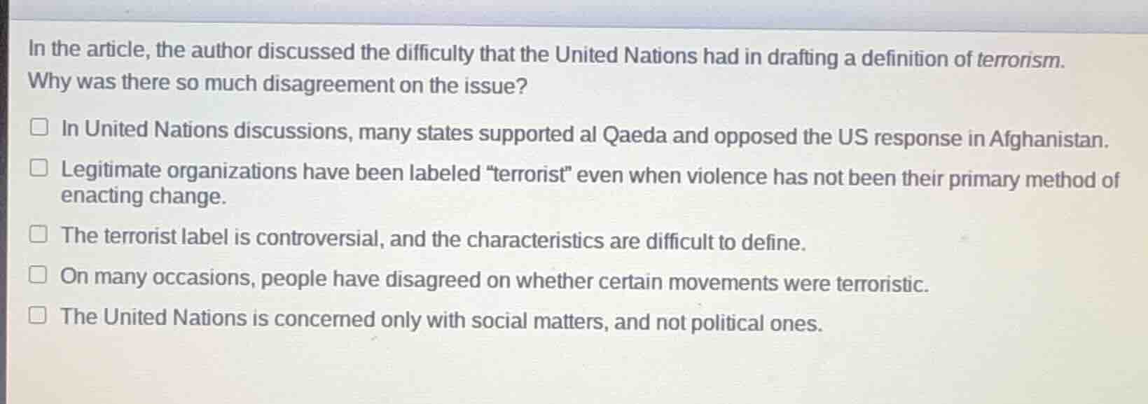 in the article, the author discussed the difficulty that the united nat…