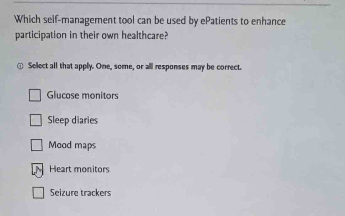 which self-management tool can be used by epatients to enhance particip…