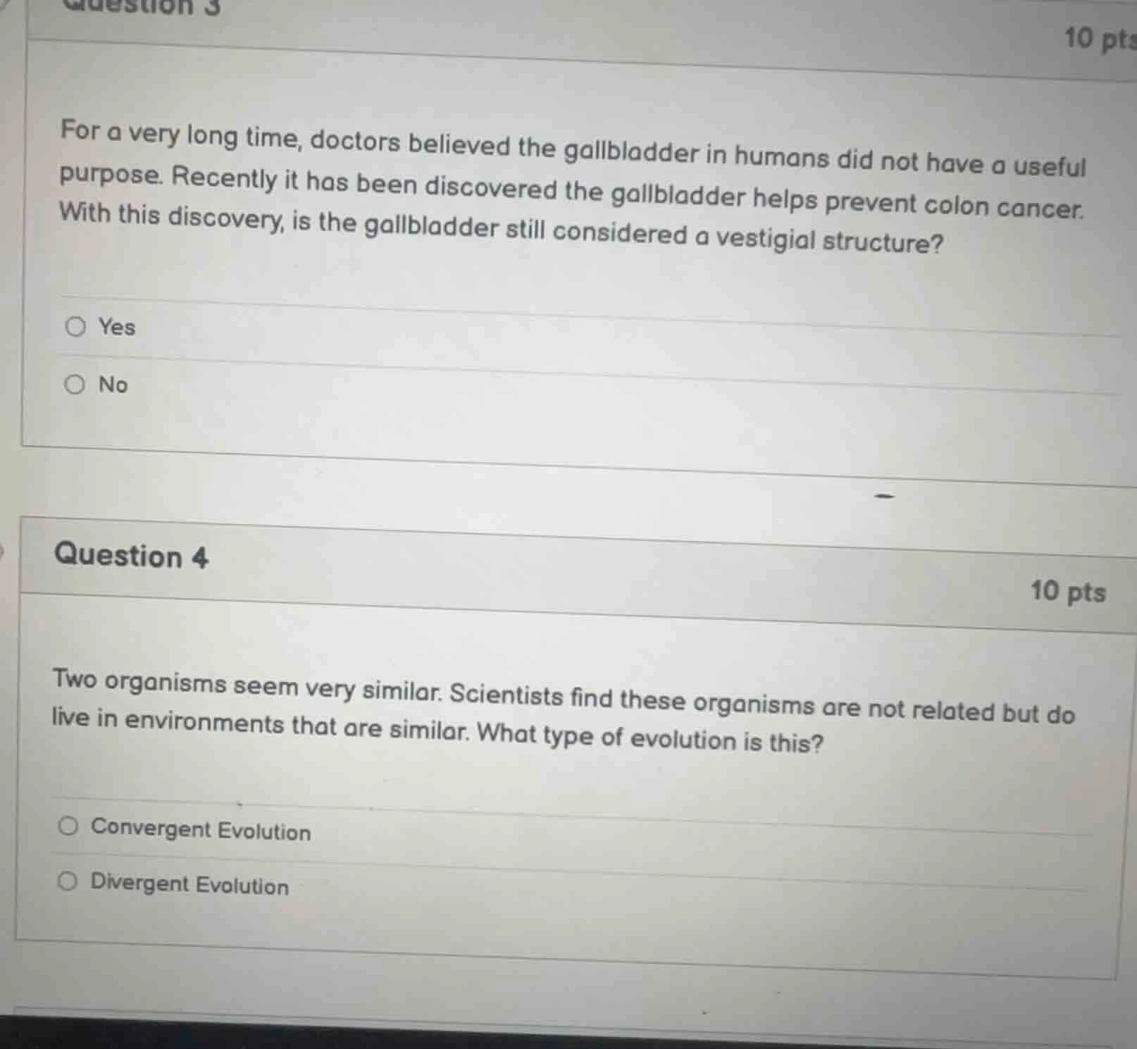 question 3 10 pts for a very long time, doctors believed the gallbladde…