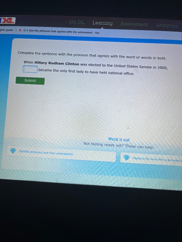 eighth grade ★ ii.2 use the pronoun that agrees with the antecedent p89…