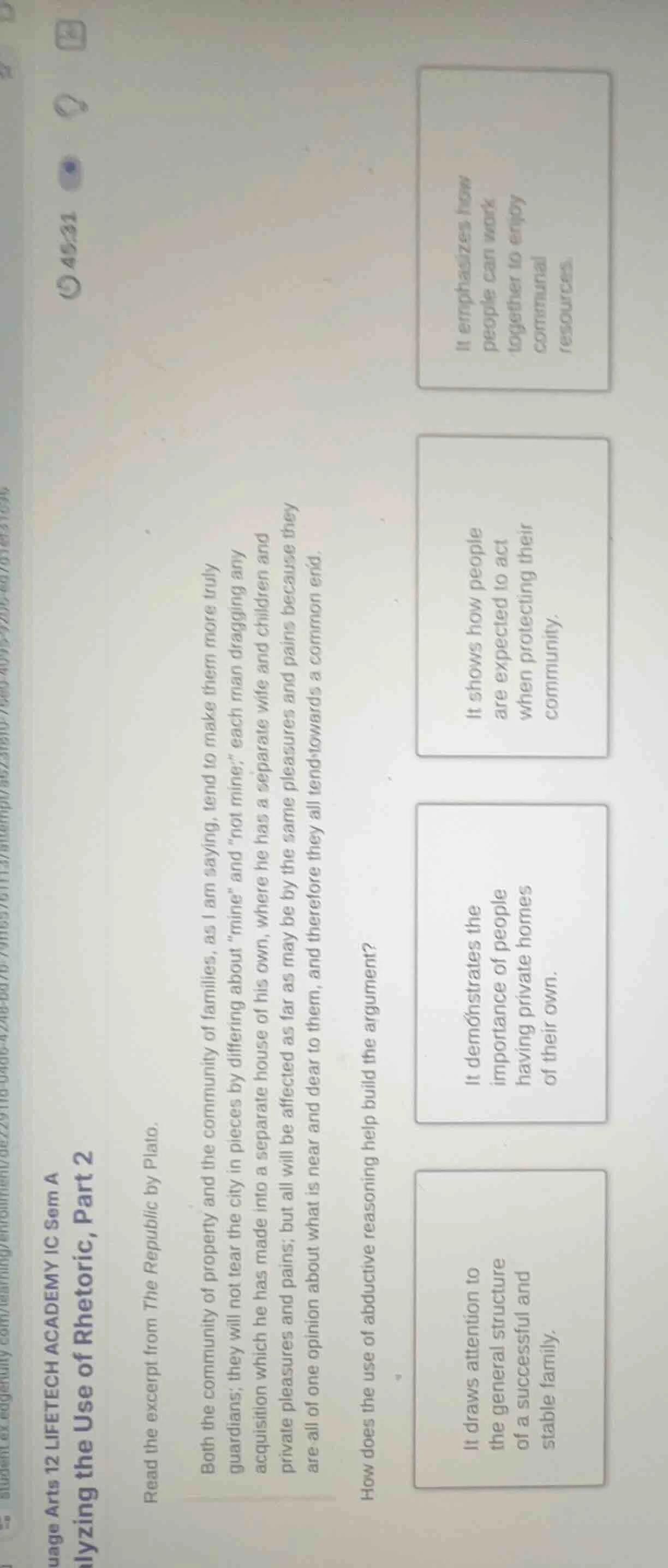 uage arts 12 lifetech academy ic sem aalyzing the use of rhetoric, part…