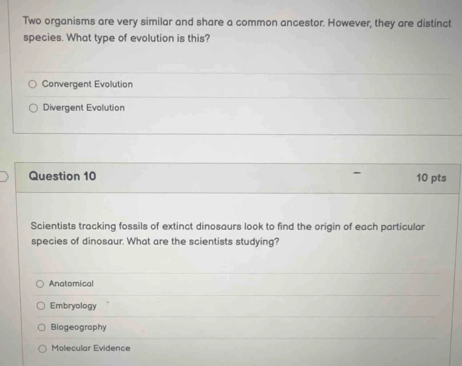 two organisms are very similar and share a common ancestor. however, th…