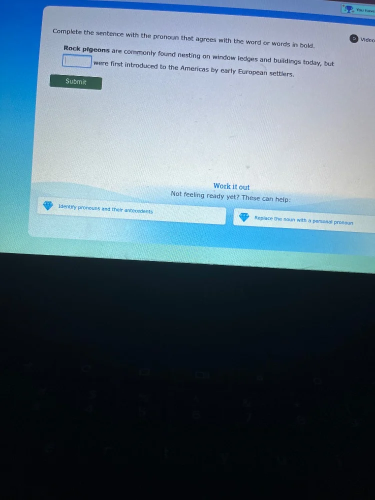 complete the sentence with the pronoun that agrees with the word or wor…