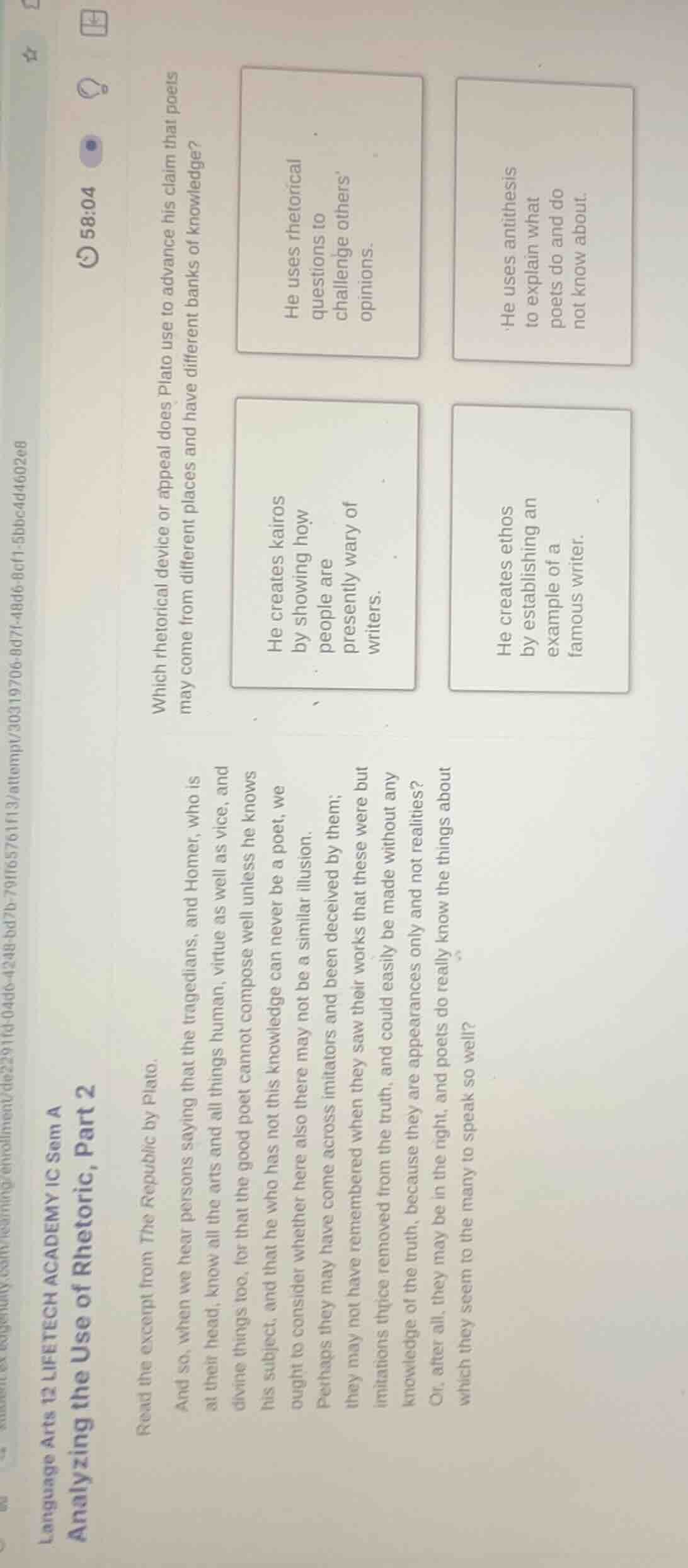 language arts 12 lifetech academy ic sem a analyzing the use of rhetori…