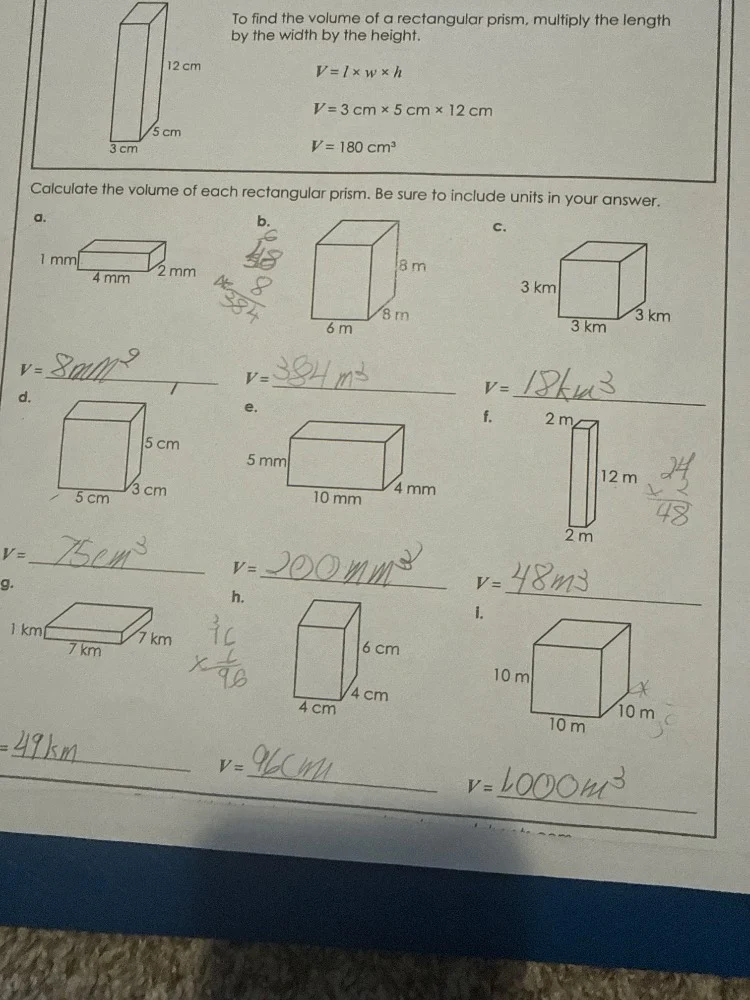 to find the volume of a rectangular prism, multiply the length by the w…