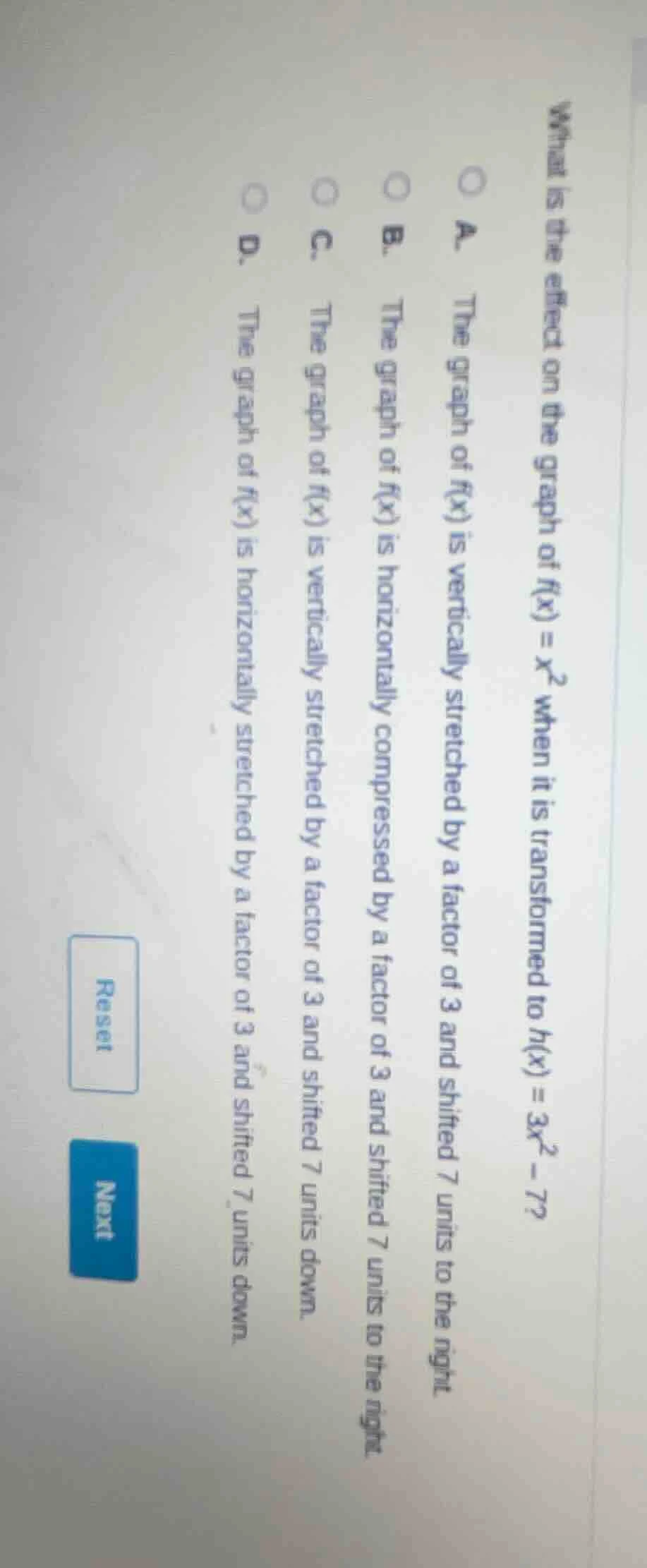 what is the effect on the graph of $f(x) = x^2$ when it is transformed …