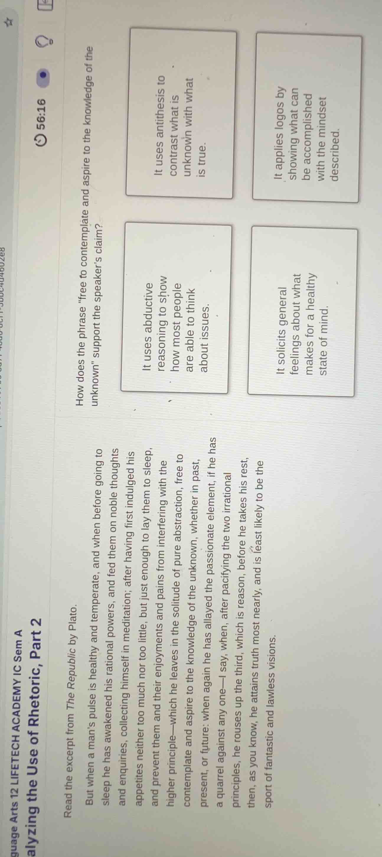 guage arts 12 lifetech academy ic sem aalyzing the use of rhetoric, par…