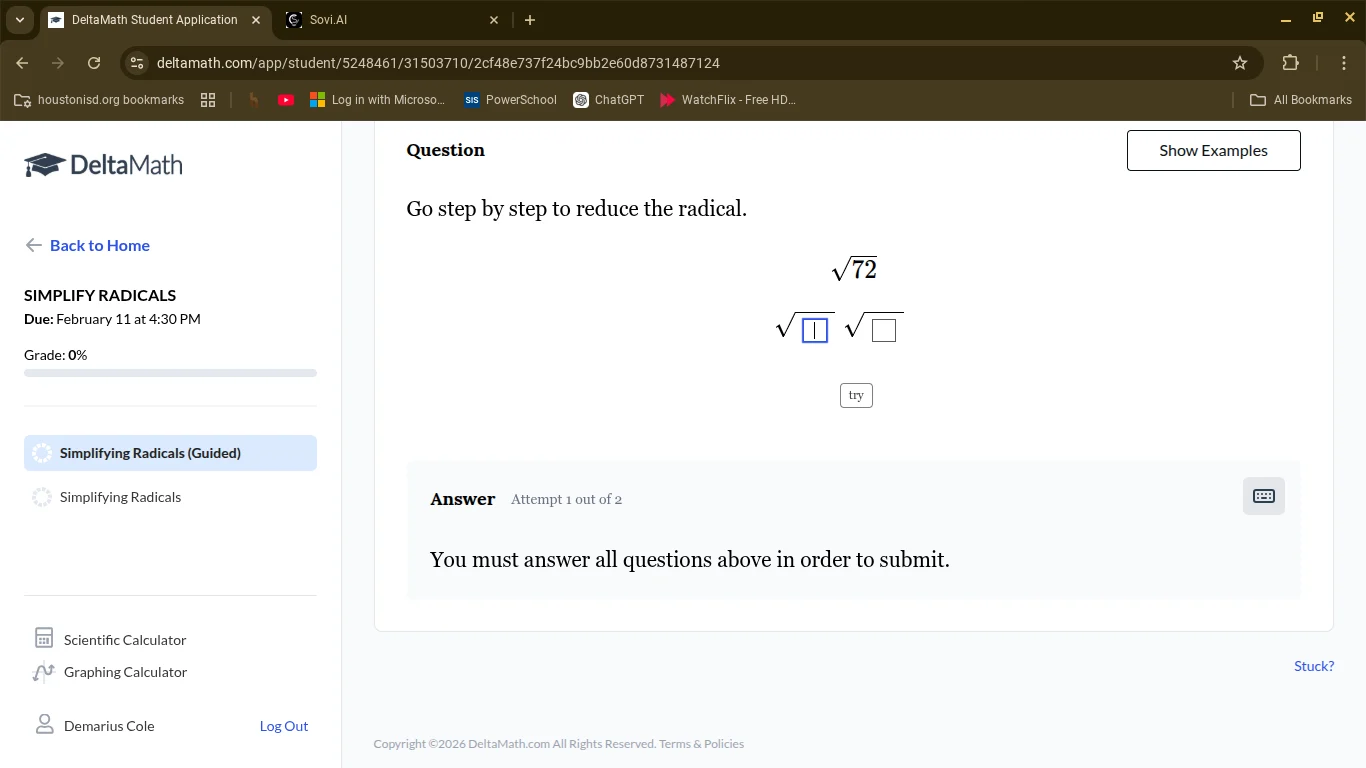 question go step by step to reduce the radical. $sqrt{72}$ $sqrt{square…