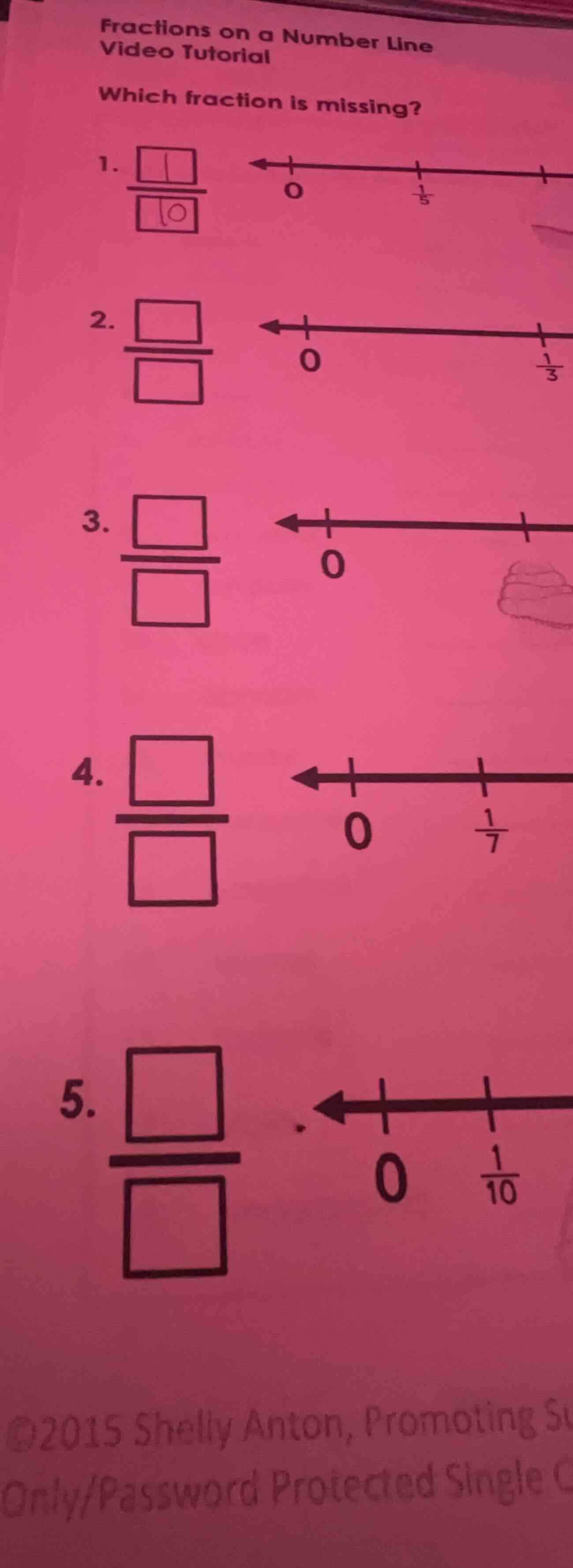 fractions on a number line video tutorial which fraction is missing? 1.…